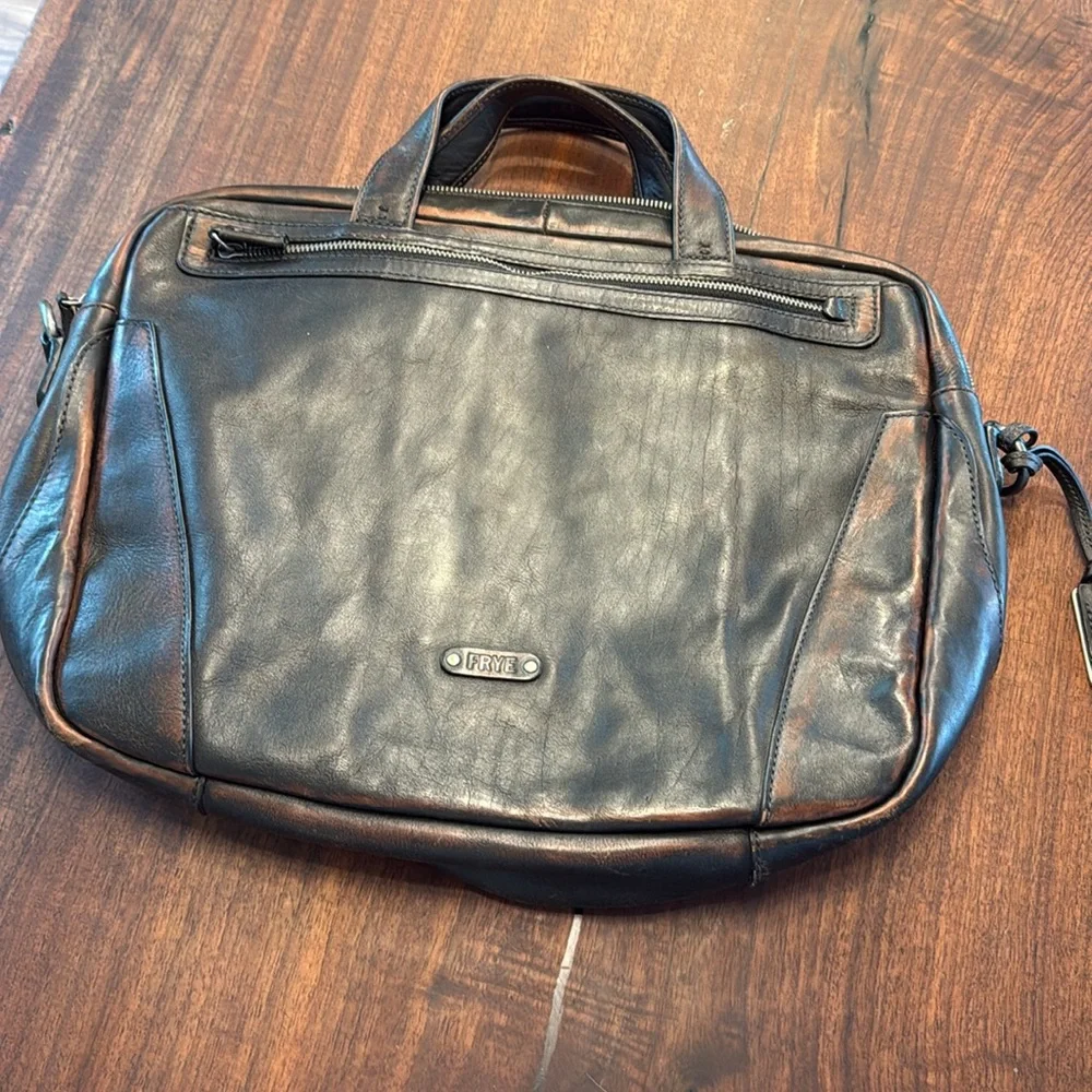 Black Leather Briefcase - Men's Carryall
